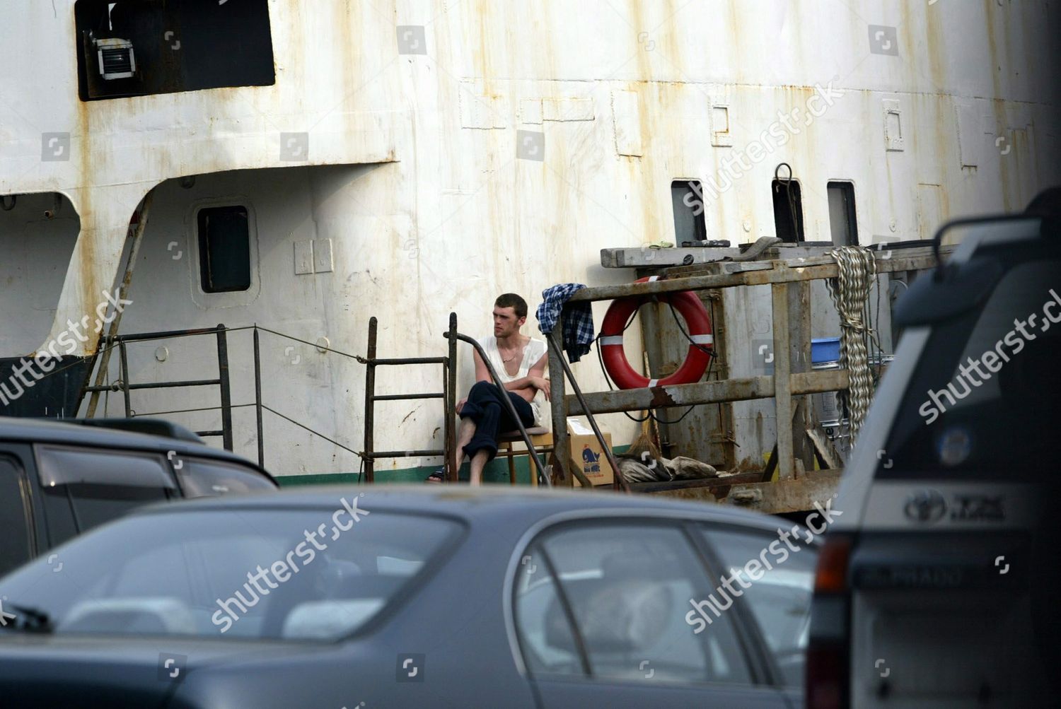 Workman On Russian Freighter Carrying Stolen Editorial Stock Photo ...