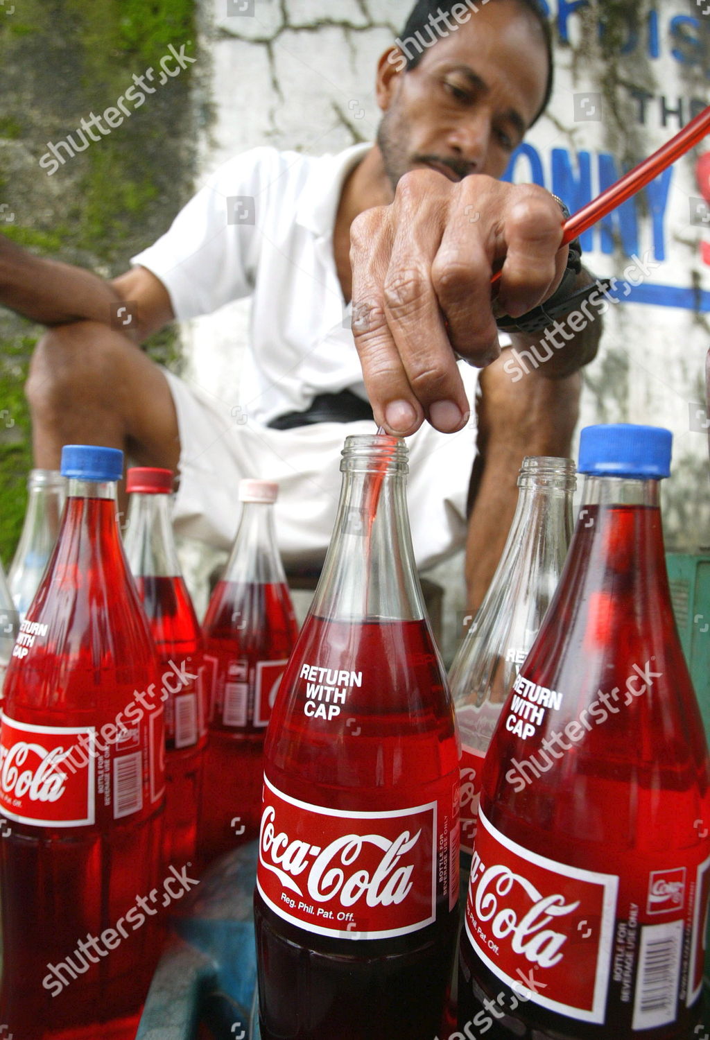 Filipino Fills Bottle Coca Cola Gasoline Editorial Stock Photo - Stock ...