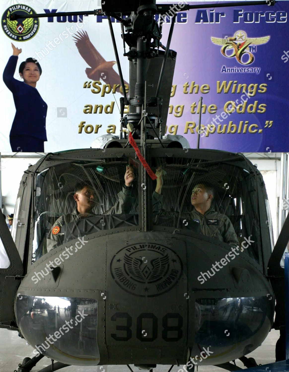 Philippine Air Force Pilots Check Controls Editorial Stock Photo
