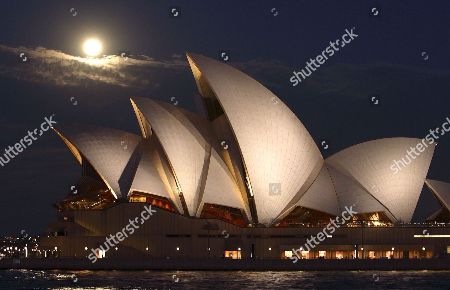 Full Moon Rises Over Sydney Opera House Editorial Stock Photo