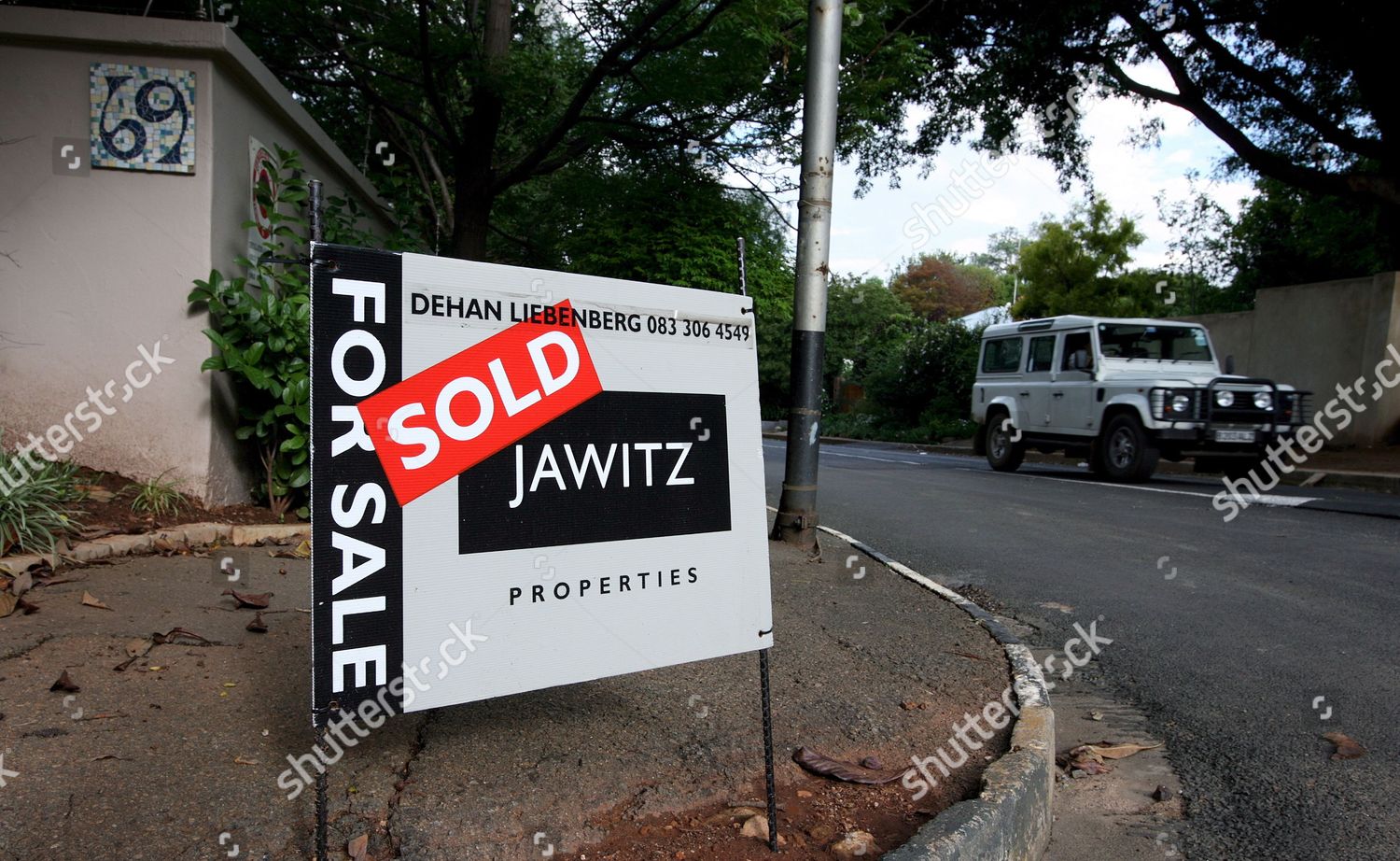 Real Estate Agents Board Stands Outside Editorial Stock Photo Stock