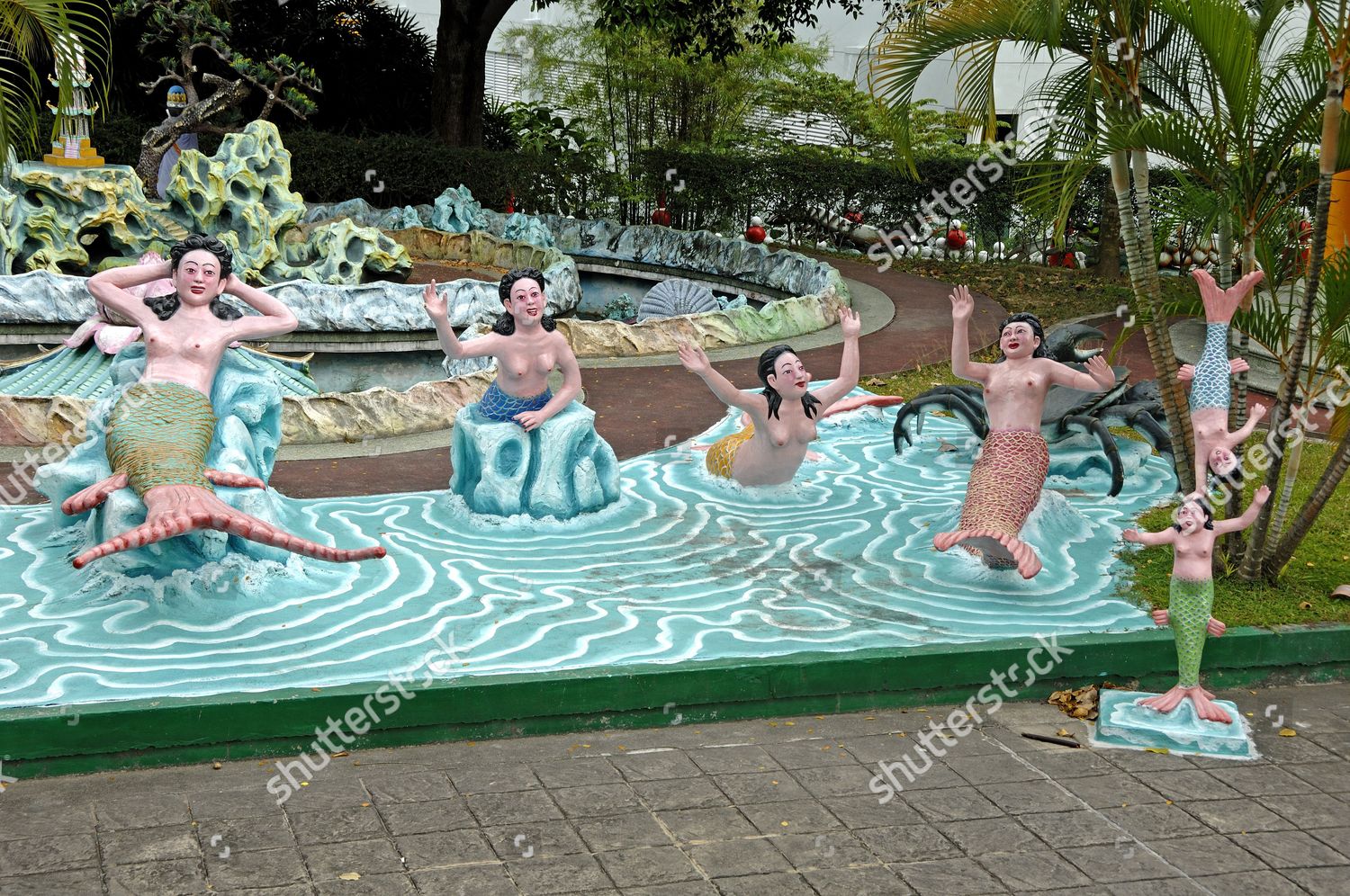 Mermaids Signature Pond Tiger Balm Gardens Singapore Editorial