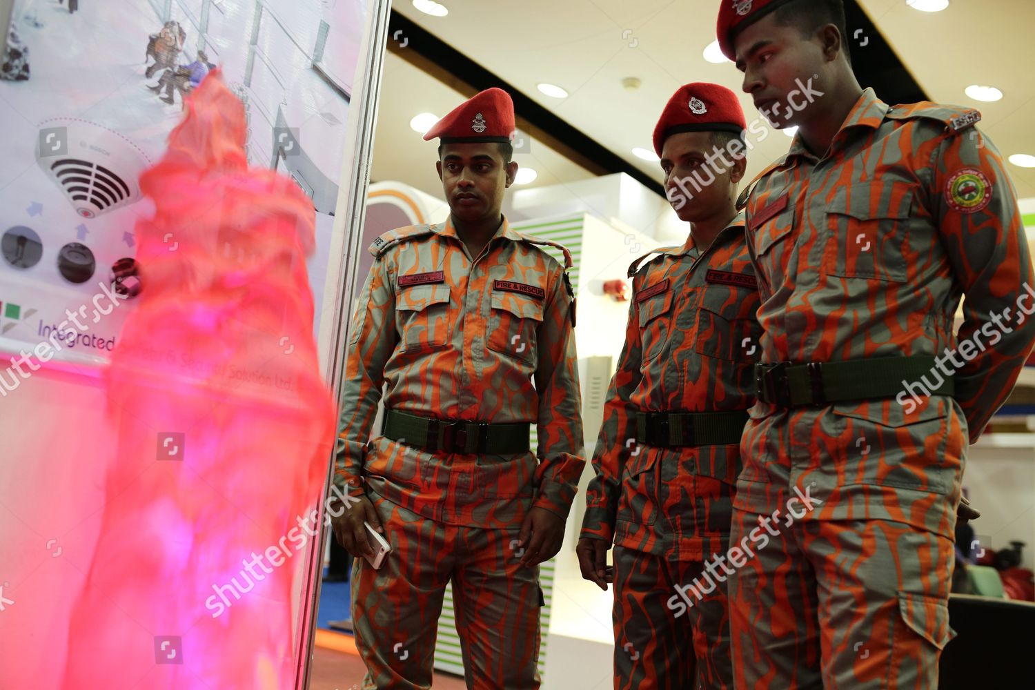 Members Bangladesh Fire Service Visit Stall Editorial Stock Photo