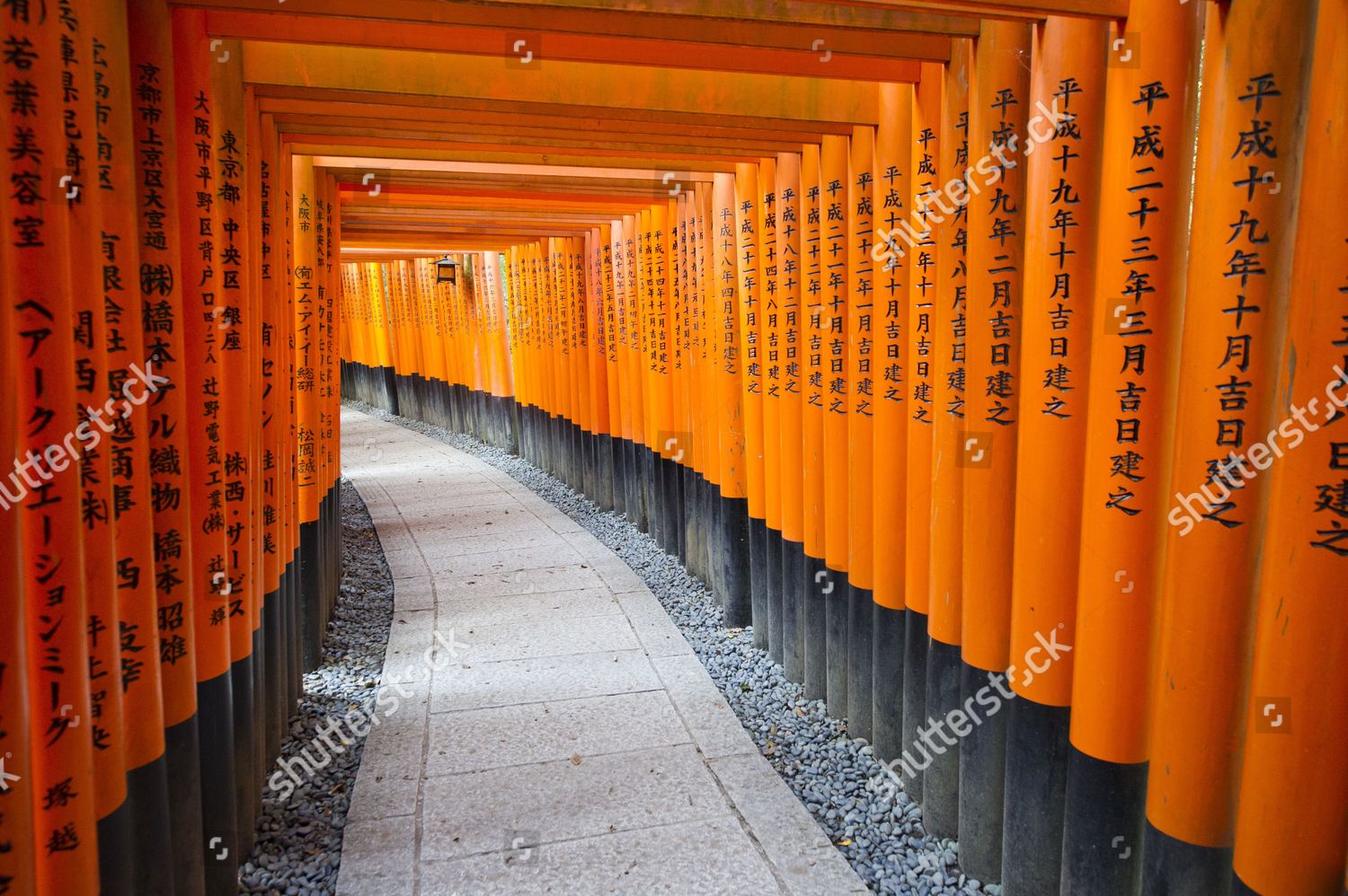 View Some Thousands Red Painted Torii Gates Editorial Stock Photo Stock Image Shutterstock