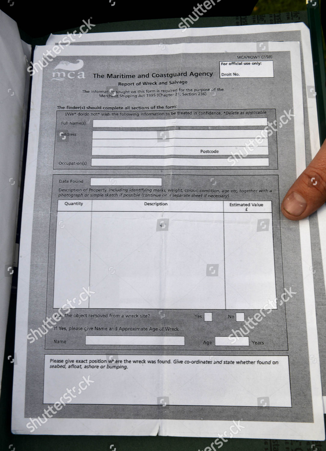 Mca Receiver Wreck Form Editorial Stock Photo Stock Image Shutterstock