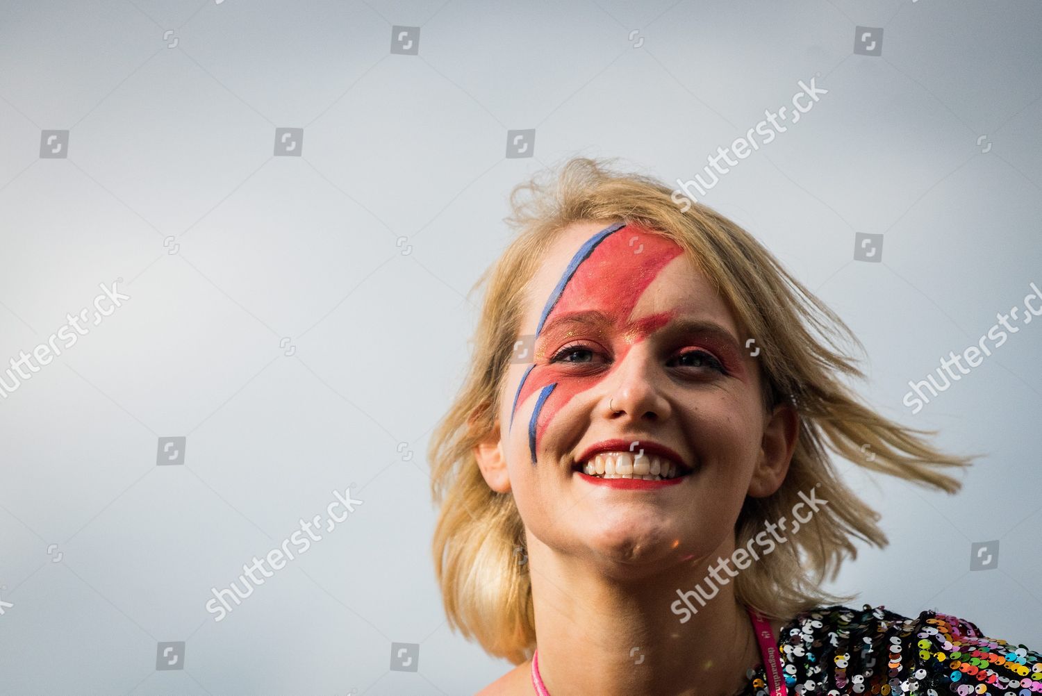 festivalgoer-her-face-paint-tribute-late-editorial-stock-photo-stock