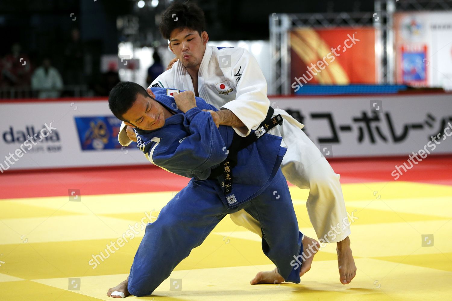 Hiroyuki Akimoto Blue Japan Attempts Throw Editorial Stock Photo