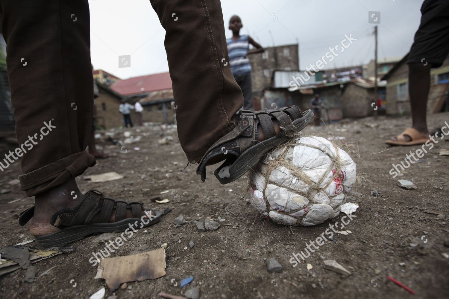 Kenyan Boys Play Makeshift Soccer Ball Editorial Stock Photo Stock