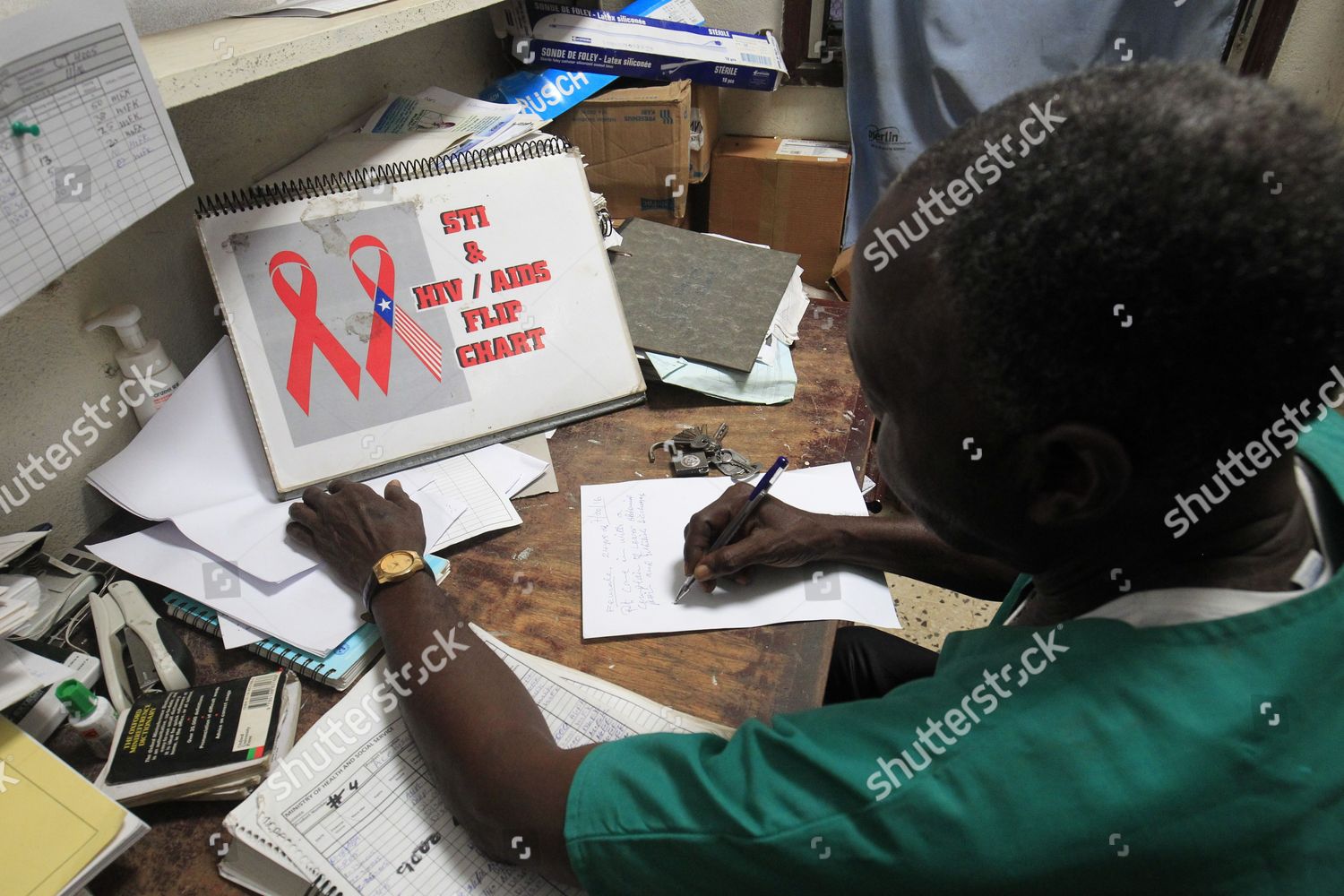 Hiv Aids Flip Chart On Nurses Editorial Stock Photo - Stock Image ...