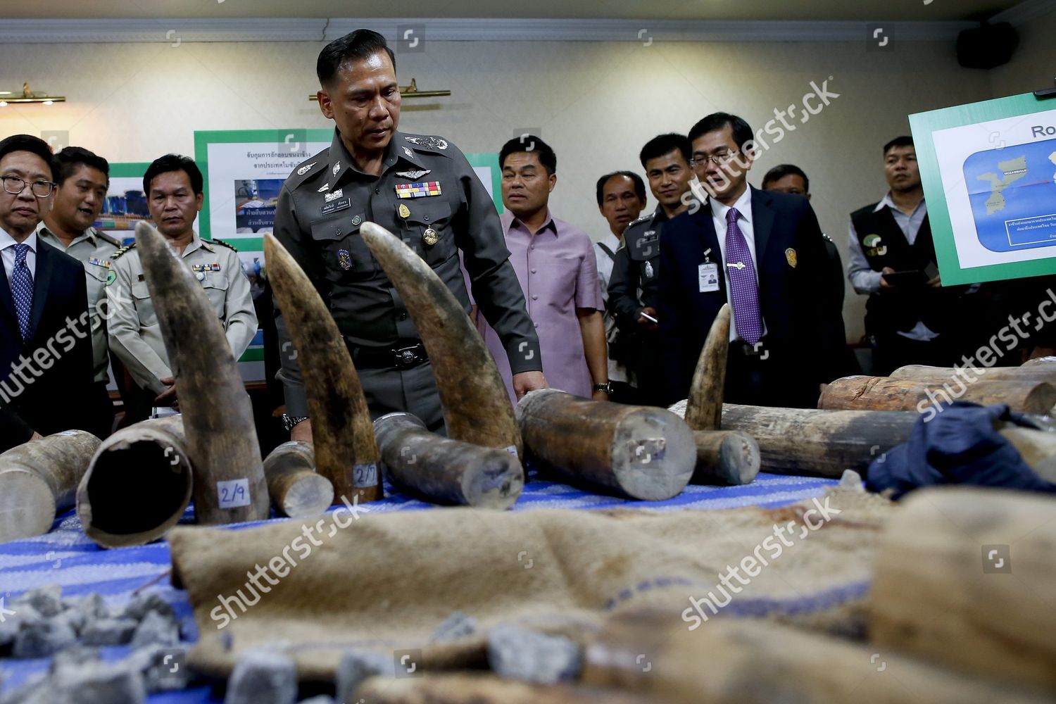 Thai Customs Officer Stands Next Confiscated Editorial Stock Photo ...