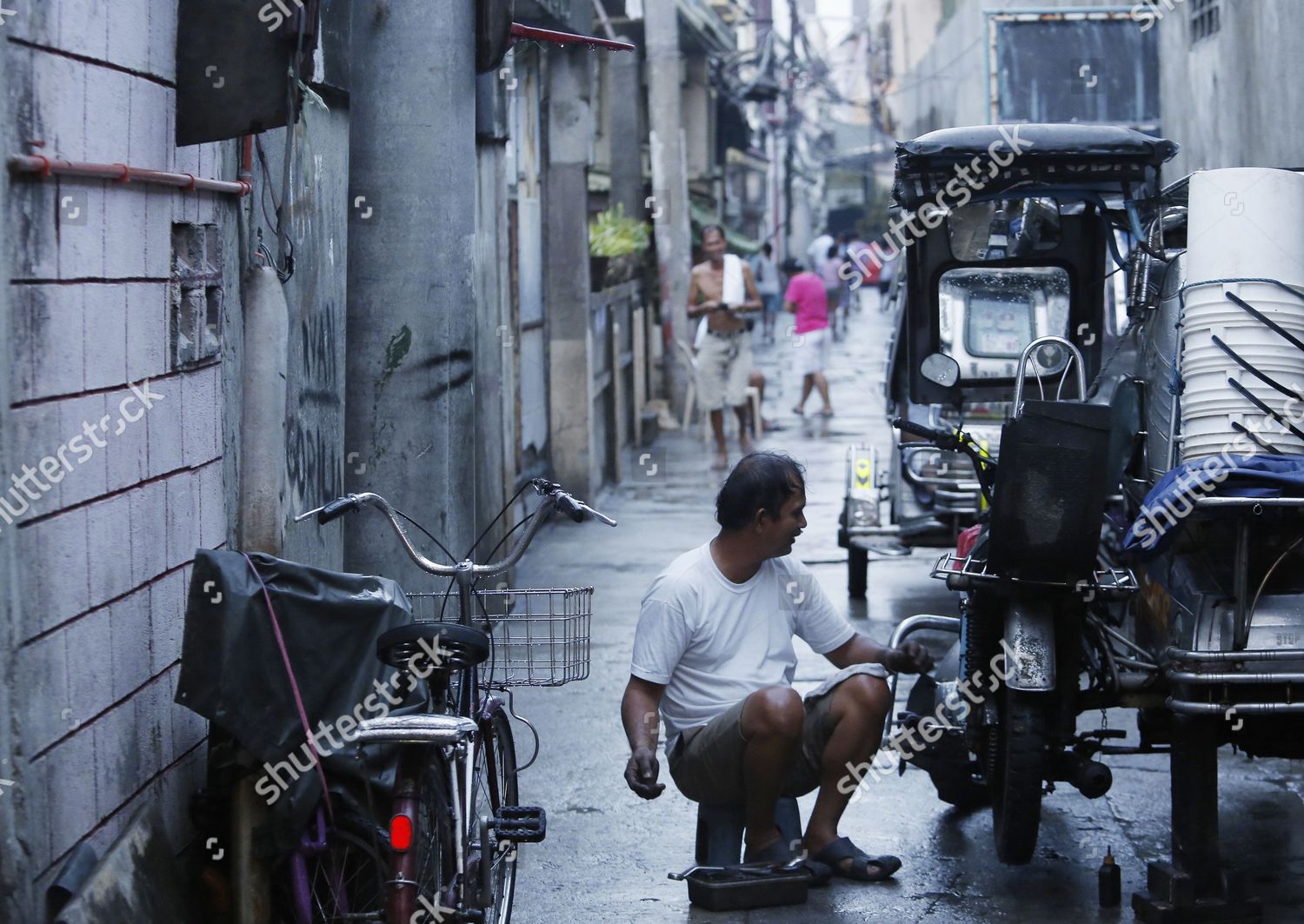 Filipino Repairs Tricycle Alley That Allegedly Editorial Stock Photo