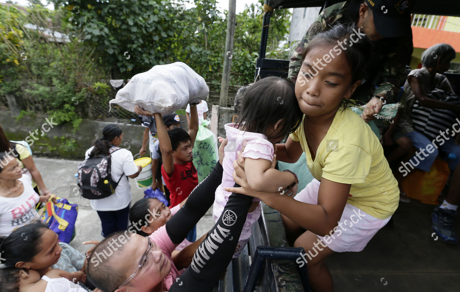 Filipino Girl Assist Her Sister Aboard Editorial Stock Photo - Stock ...