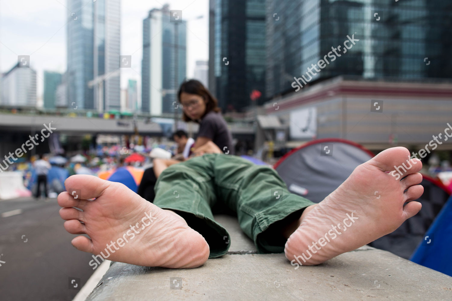 protester-takes-rest-prodemocracy-demonstrators-gather-editorial-stock