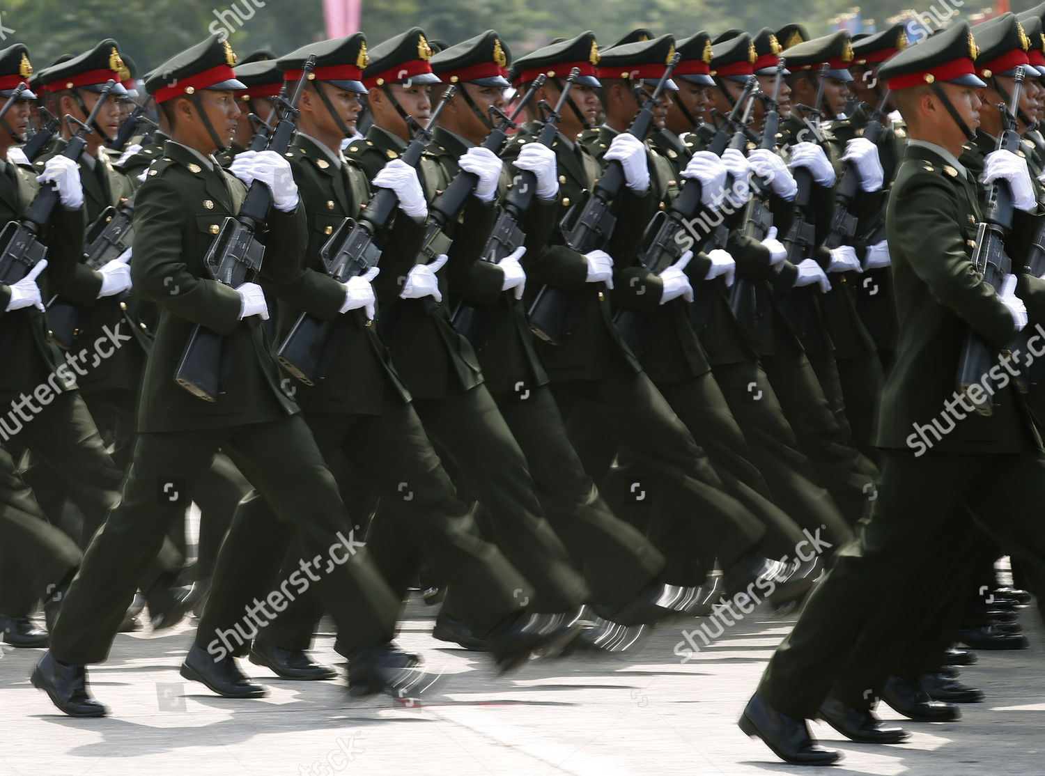 Thai Soldiers Parade During Farewell Ceremony Editorial Stock Photo ...