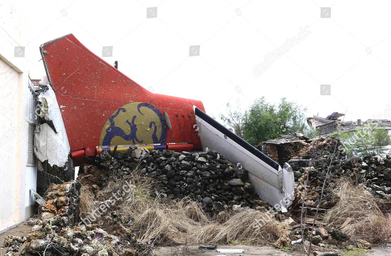 Tail Fin Transasia Airways Logo On Piece Editorial Stock