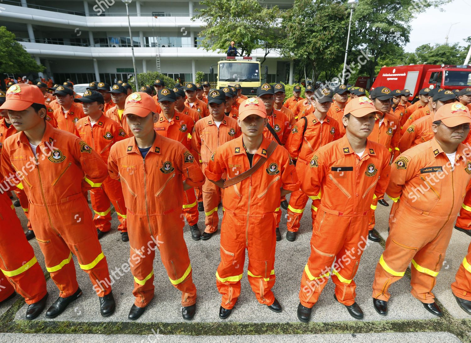 Thai Fireman Rescue Officers Line Prior Editorial Stock Photo - Stock