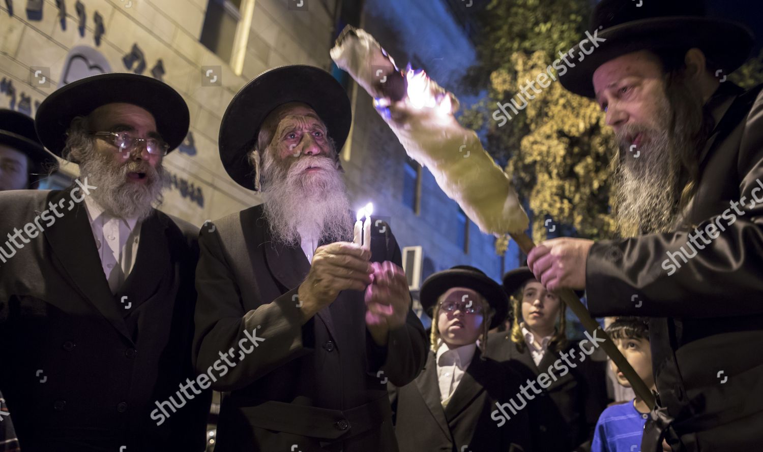 Ultraorthodox Jewish Man Candles Lighting Torch Editorial Stock Photo ...