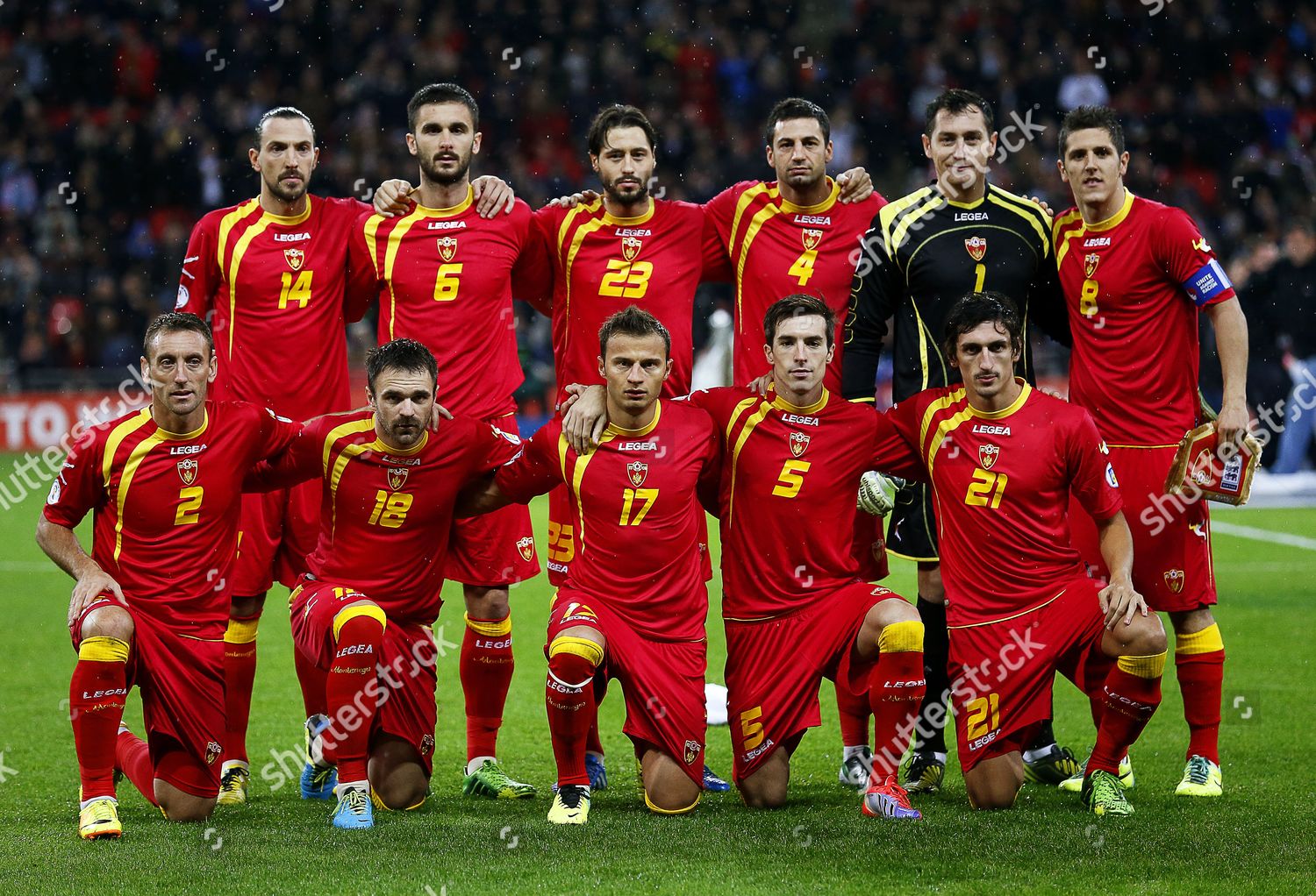 Montenegrin National Soccer Team Players Front Editorial Stock Photo