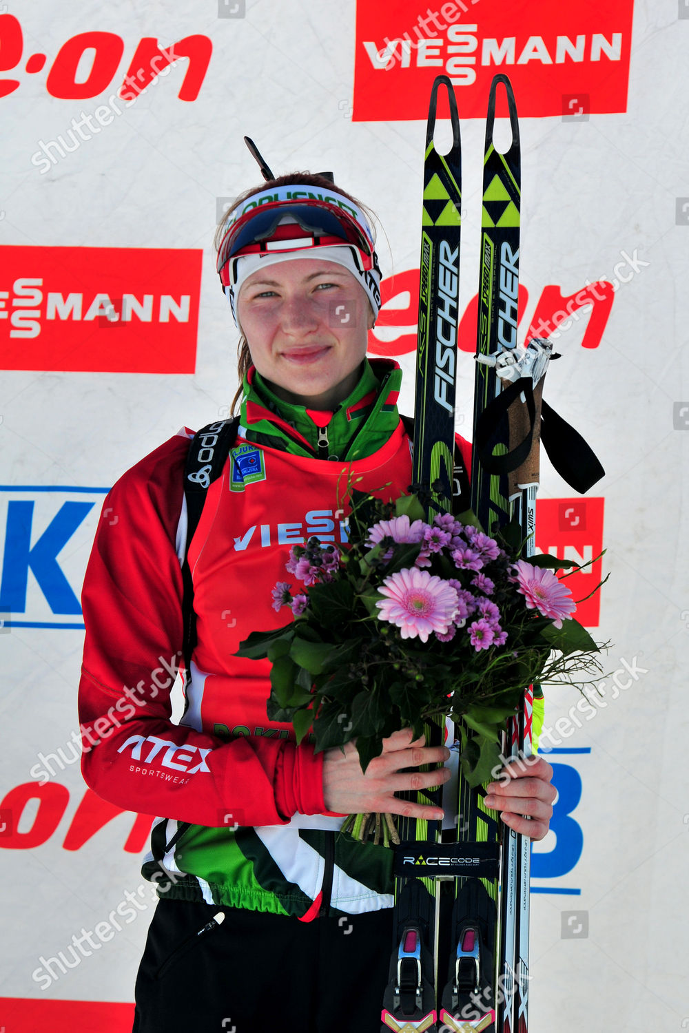 Daria Domracheva Belarus Celebrates Winning Womens Editorial Stock ...