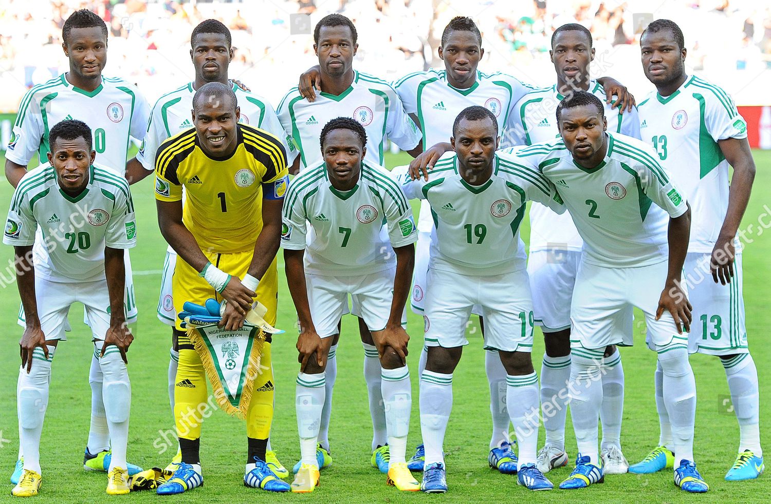 Nigerian National Soccer Team Players Front Row Editorial Stock