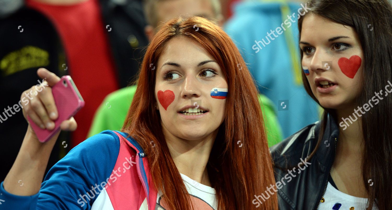 Two Young Women Slovenian Flag On Her Editorial Stock Photo Stock Image Shutterstock