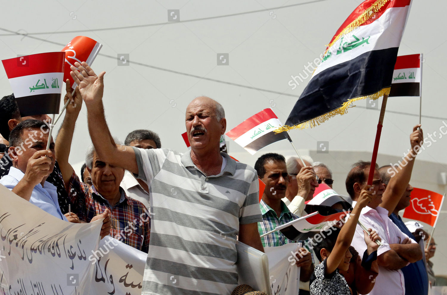 Supporters Iraqi Communist Party Carry Iraqi Editorial Stock Photo