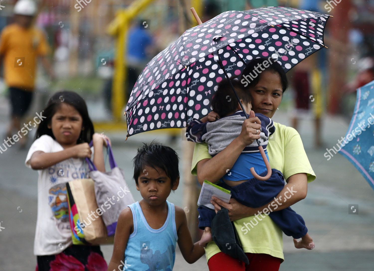 Filipino Mother Carries Her Child During Editorial Stock Photo - Stock ...