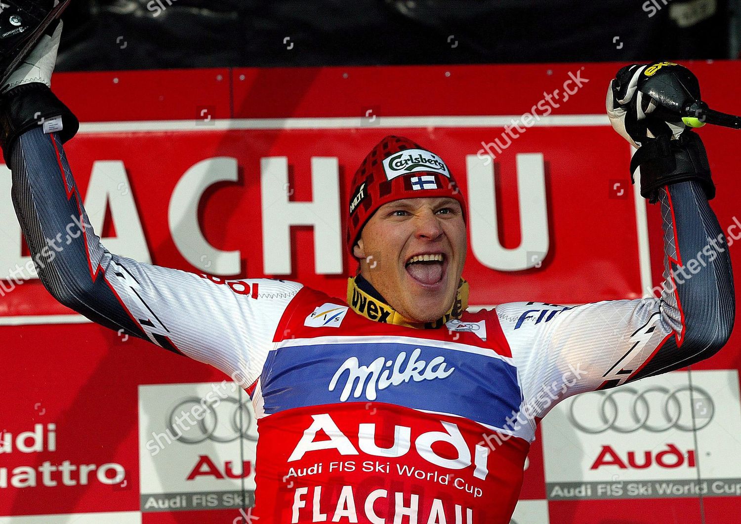 Finnish Kalle Palander Celebrates After Winning Editorial Stock Photo ...