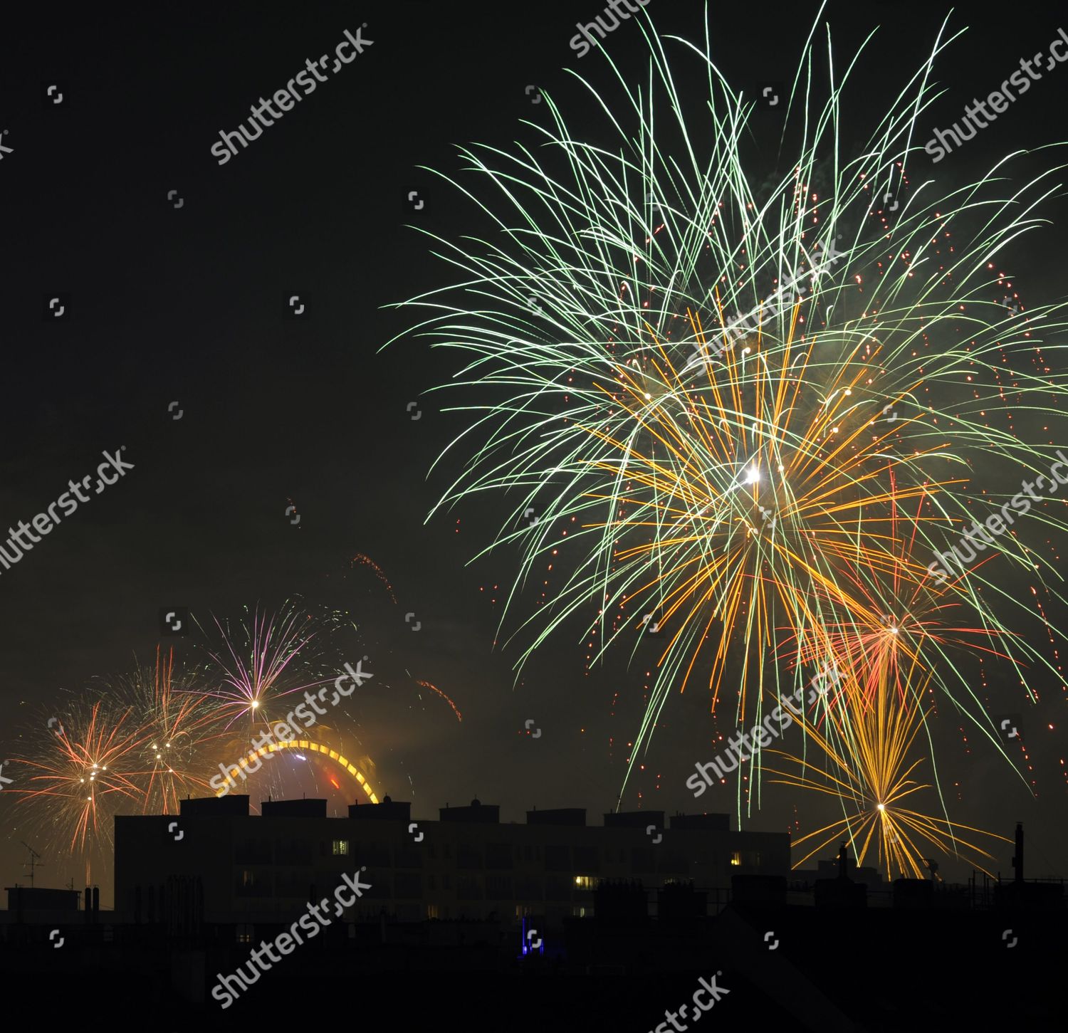 Fireworks Seen Over City Vienna Austria Editorial Stock Photo Stock