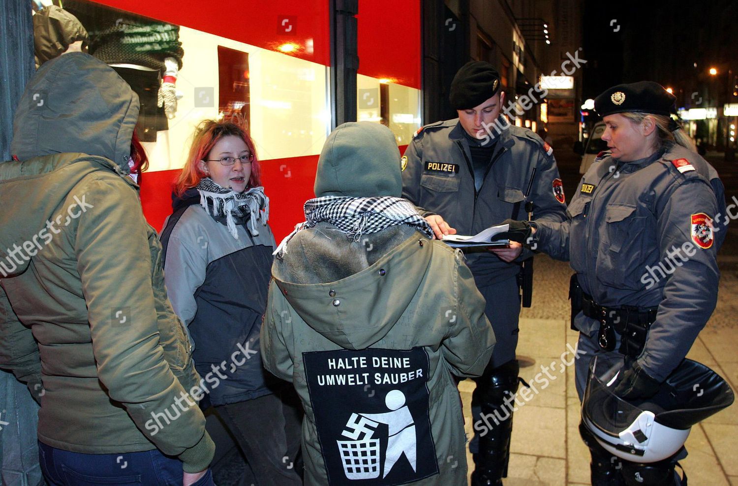 Austrian Police Check Youth During Opening Editorial Stock Photo ...