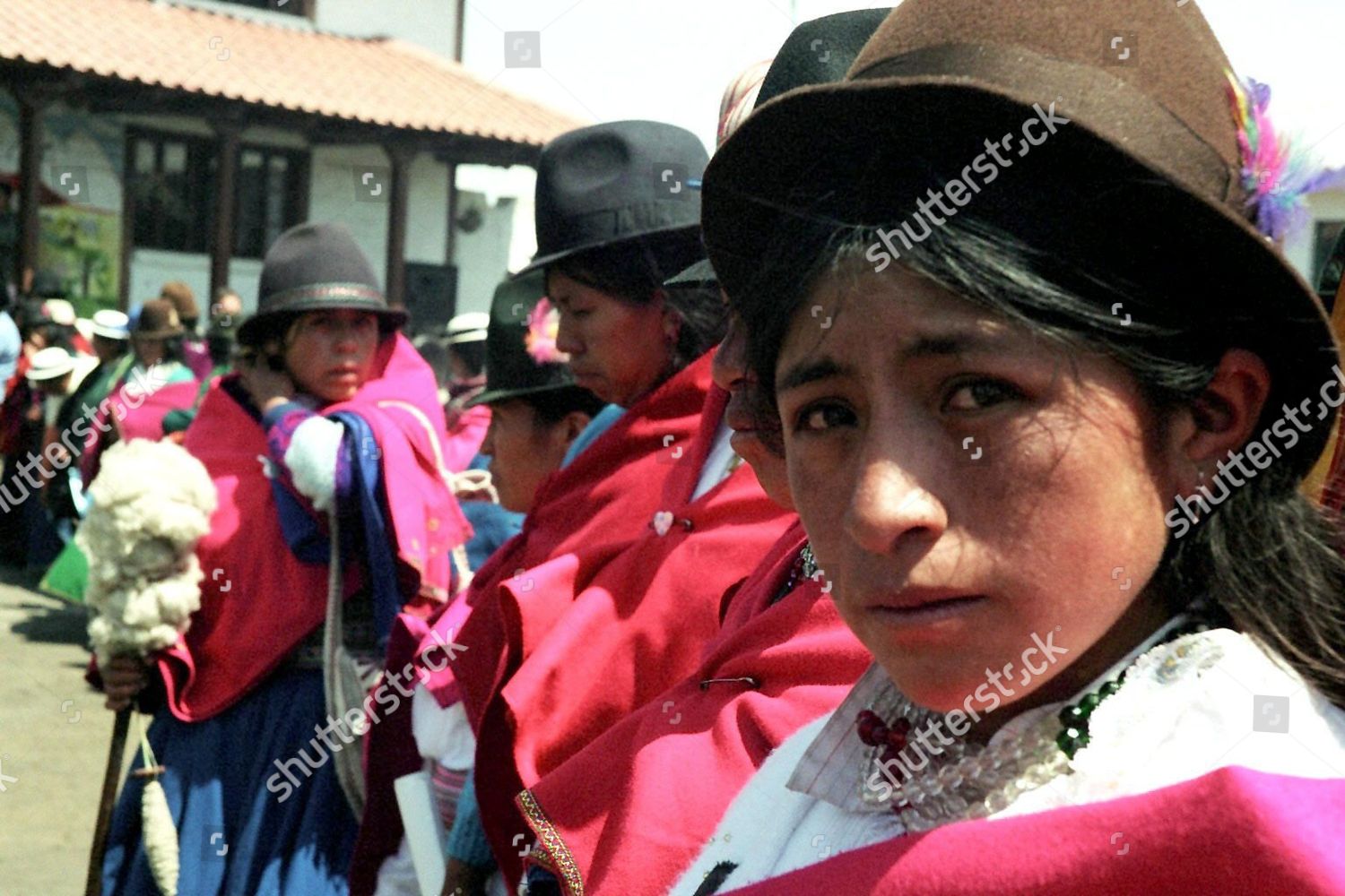 Ecuadorean Women Pose Wearing Their Traditional Editorial Stock Photo ...