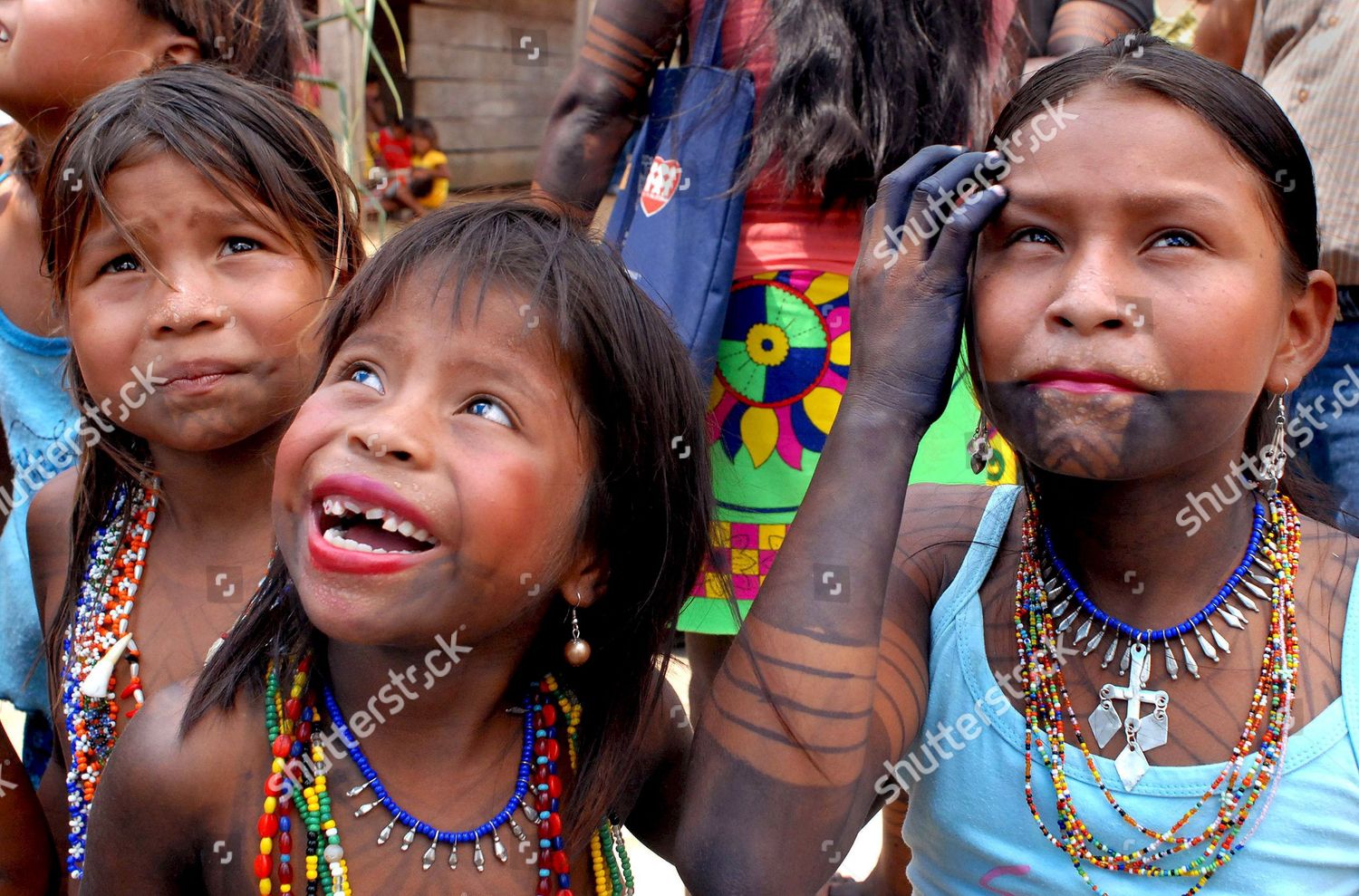 Panamanian Indian Girls Embera Tribe Smile Editorial Stock Photo ...