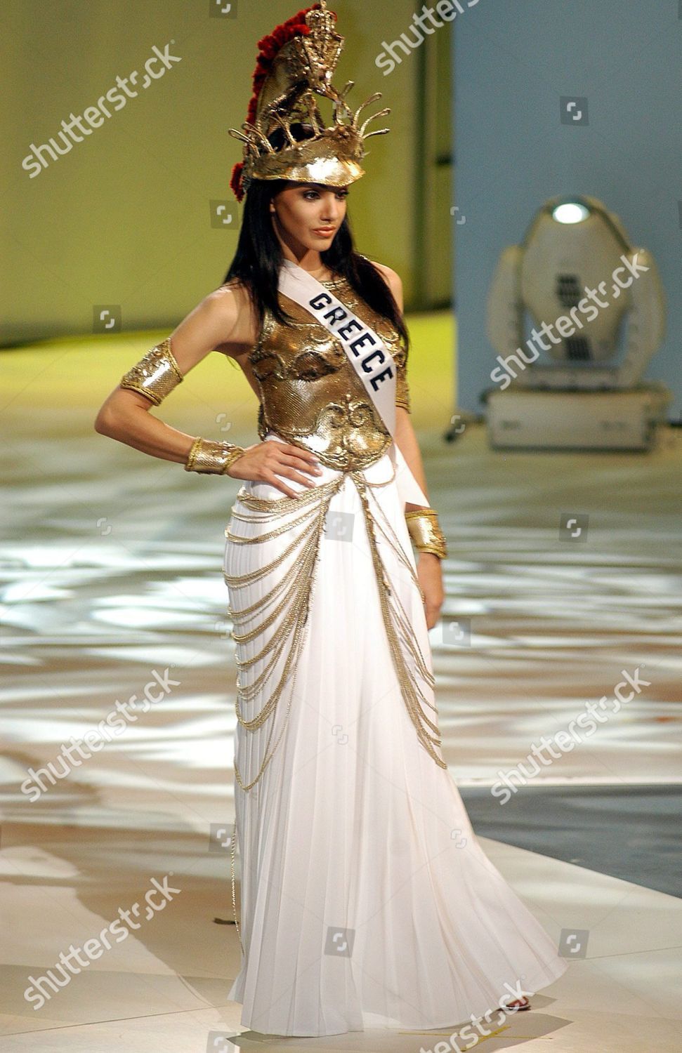 Miss Greece Valia Kakouti Traditional Costume Editorial Stock Photo