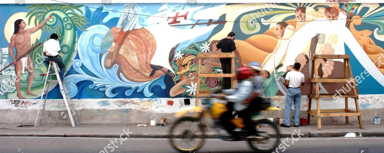 HONDURAN ARTISTS WORK ON WHAT WILL Editorial Stock Photo Stock Image