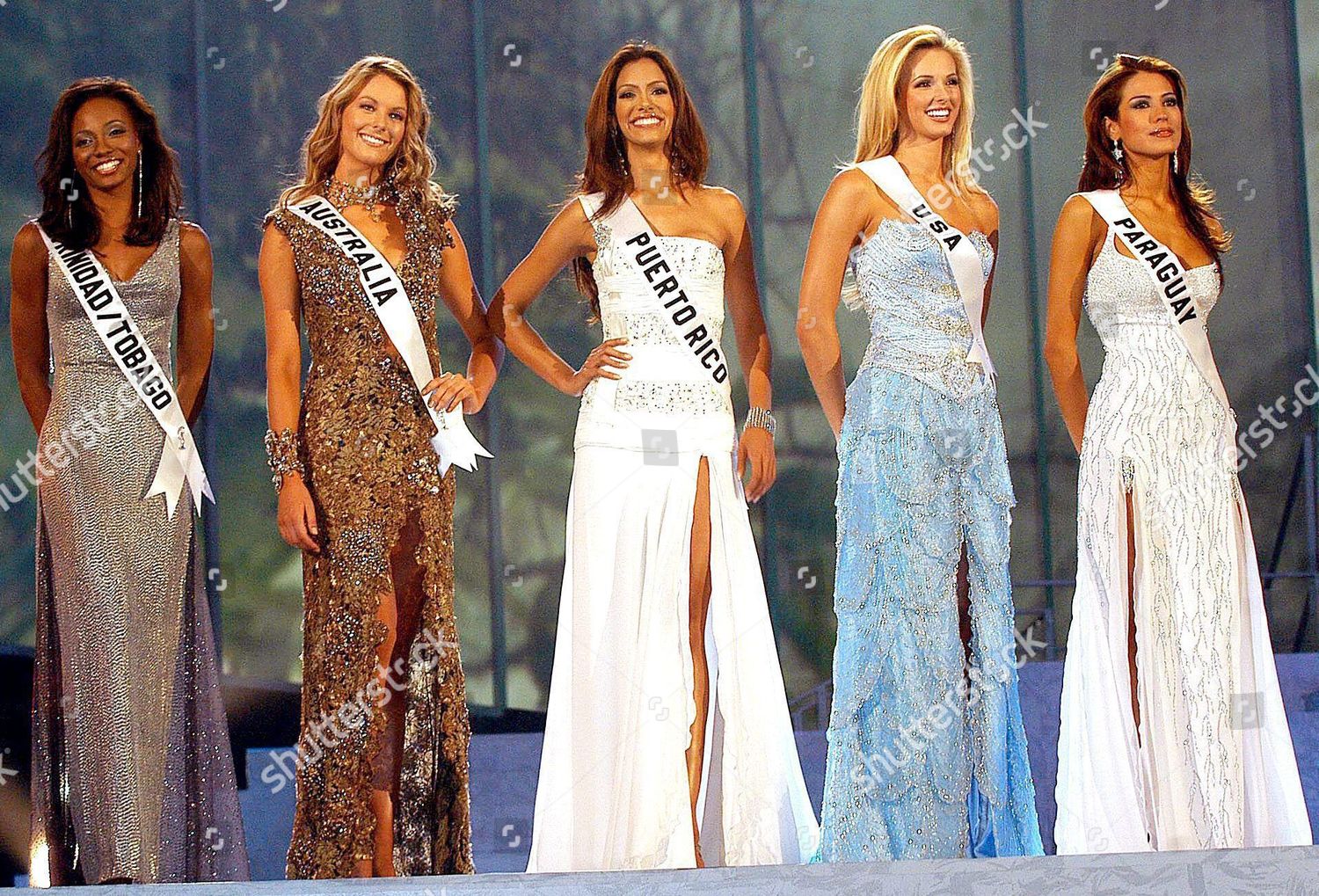 Five Finalist Beauty Pageant Miss Universe 2004 Editorial Stock
