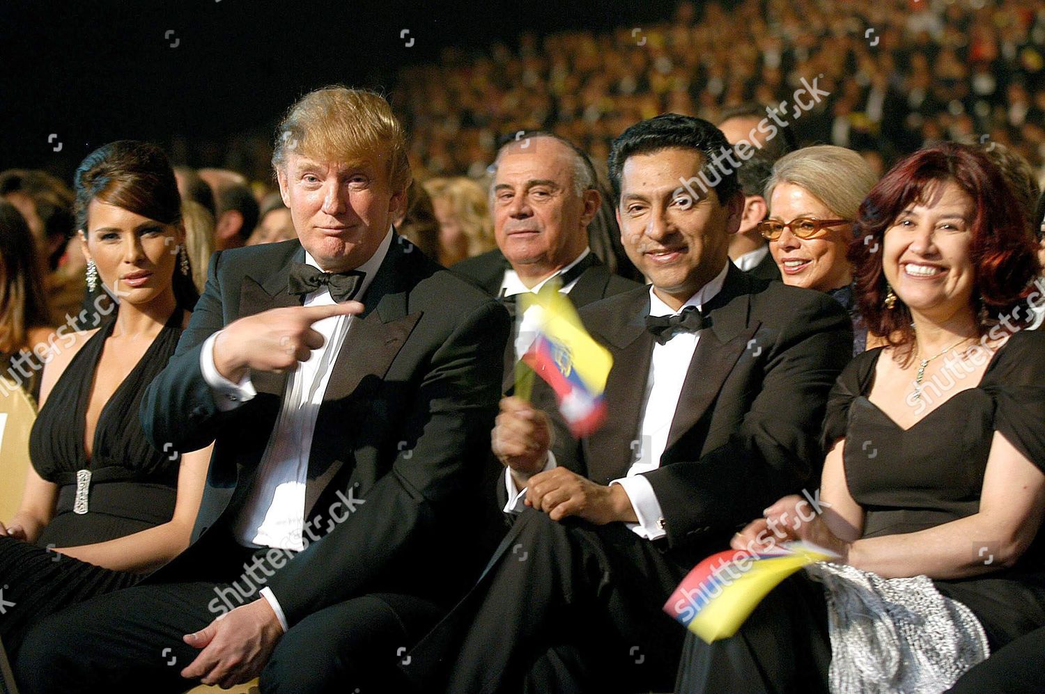 Donald Trump 2nd L Jokes President Ecuador Editorial Stock Photo