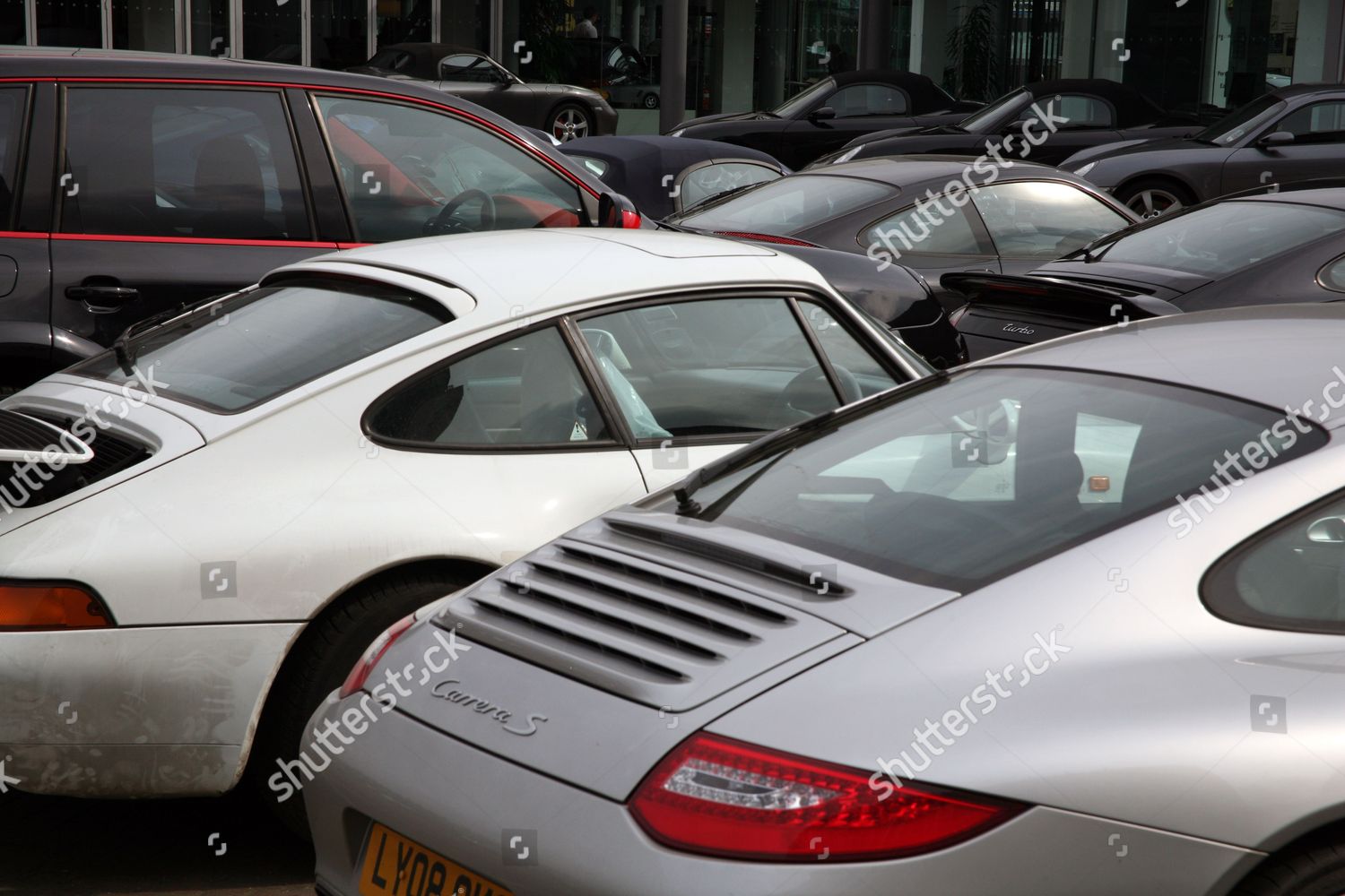 Porsches East London Car Dealers Yard Editorial Stock Photo Stock