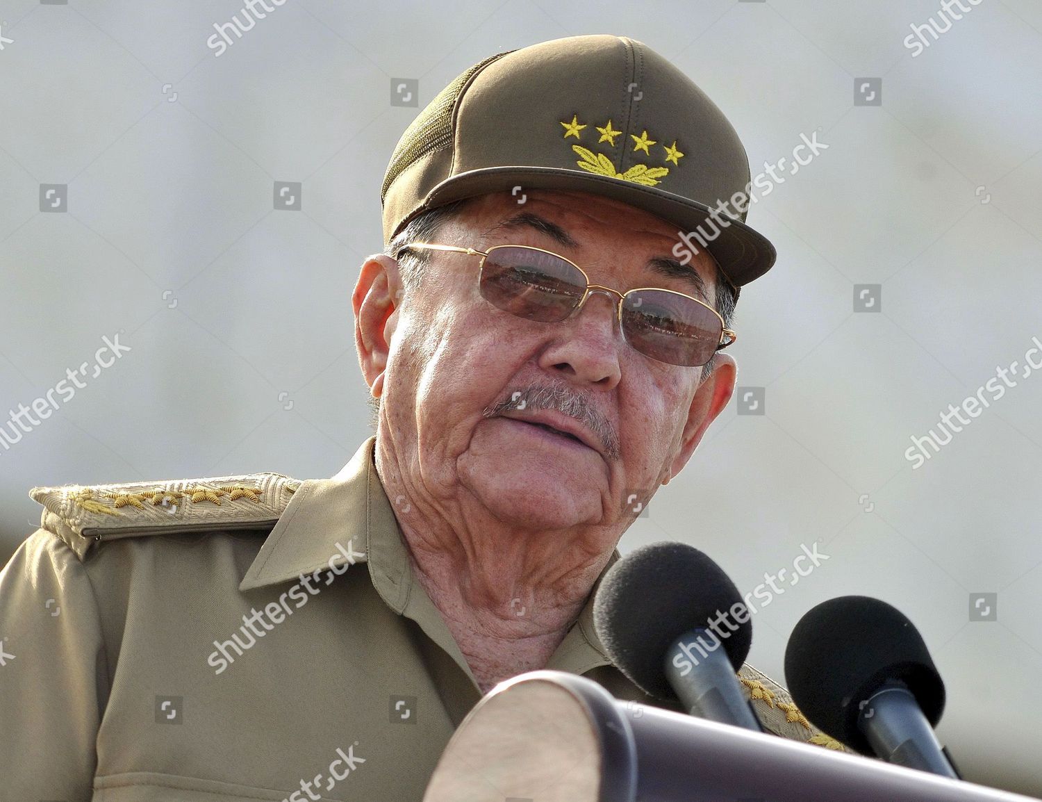 Cuban President Raul Castro Gives Speech Editorial Stock Photo - Stock