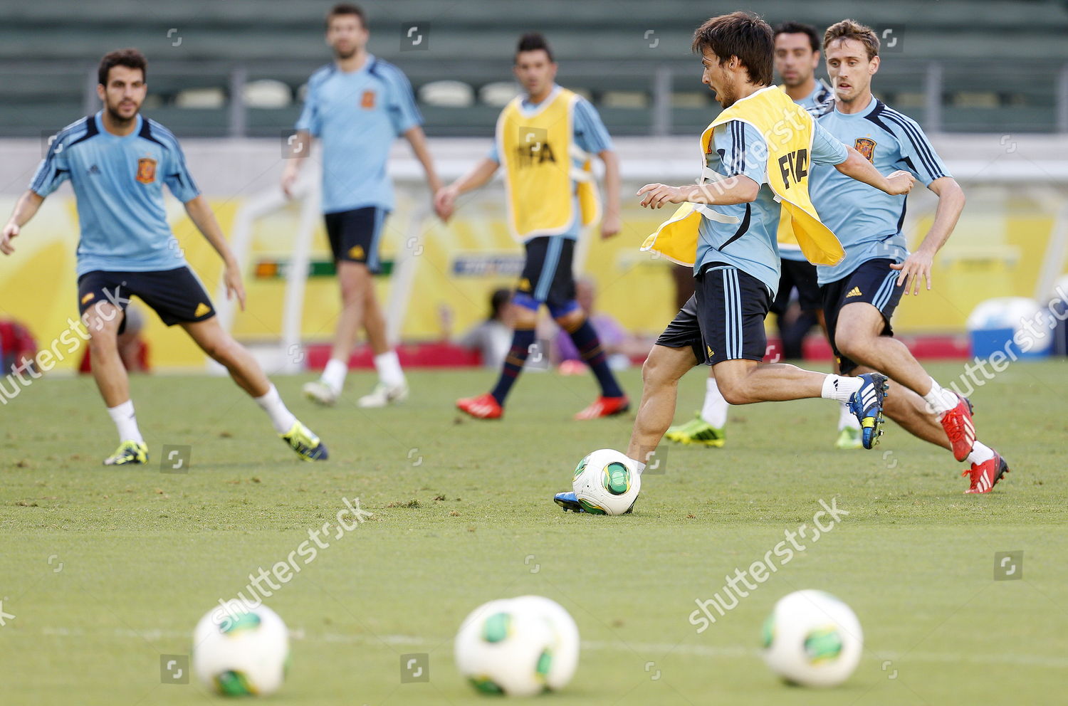 Spains National Soccer Team Players During Editorial Stock Photo