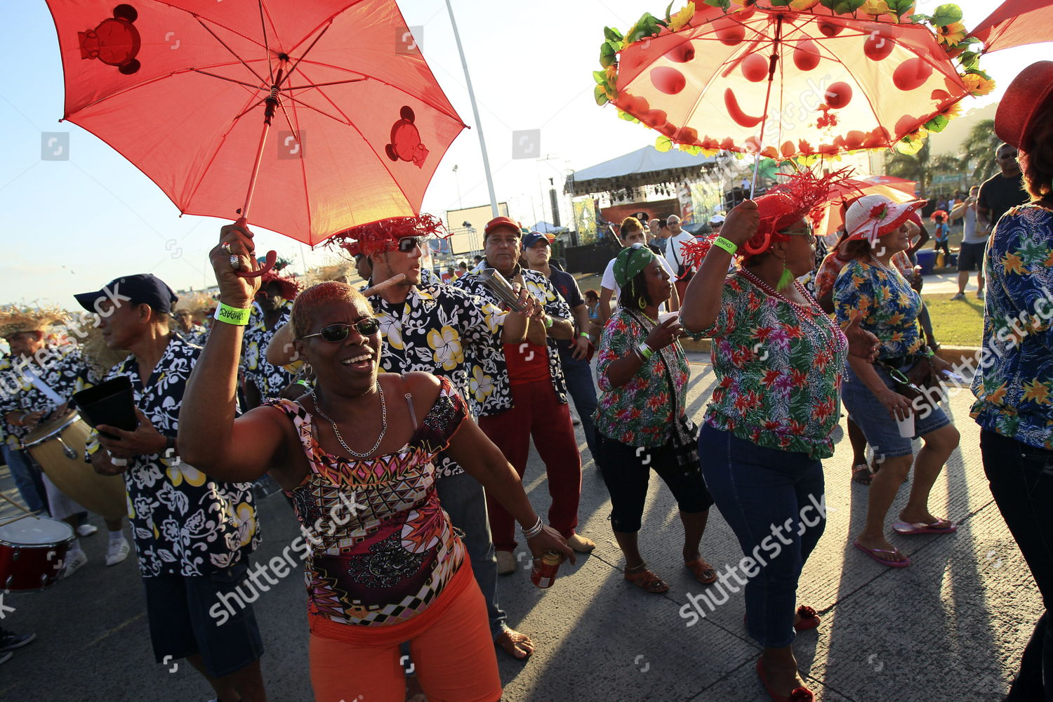 MEMBERS CARNIVAL TROUPE PARTICIPATE PARADE PANAMA Editorial Stock Photo