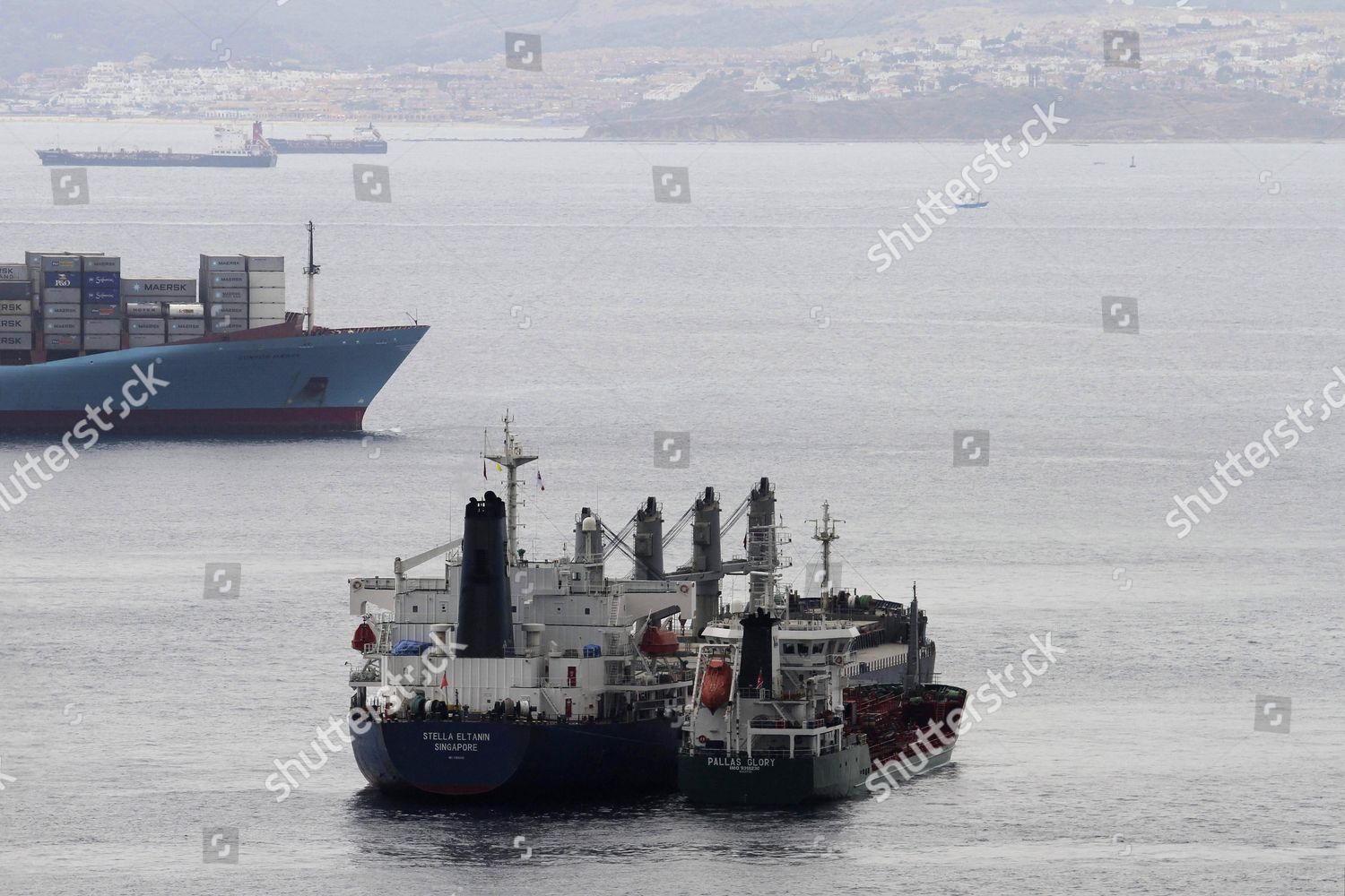 Several Ships Bunker Algeciras Bay Spain Editorial Stock Photo Stock