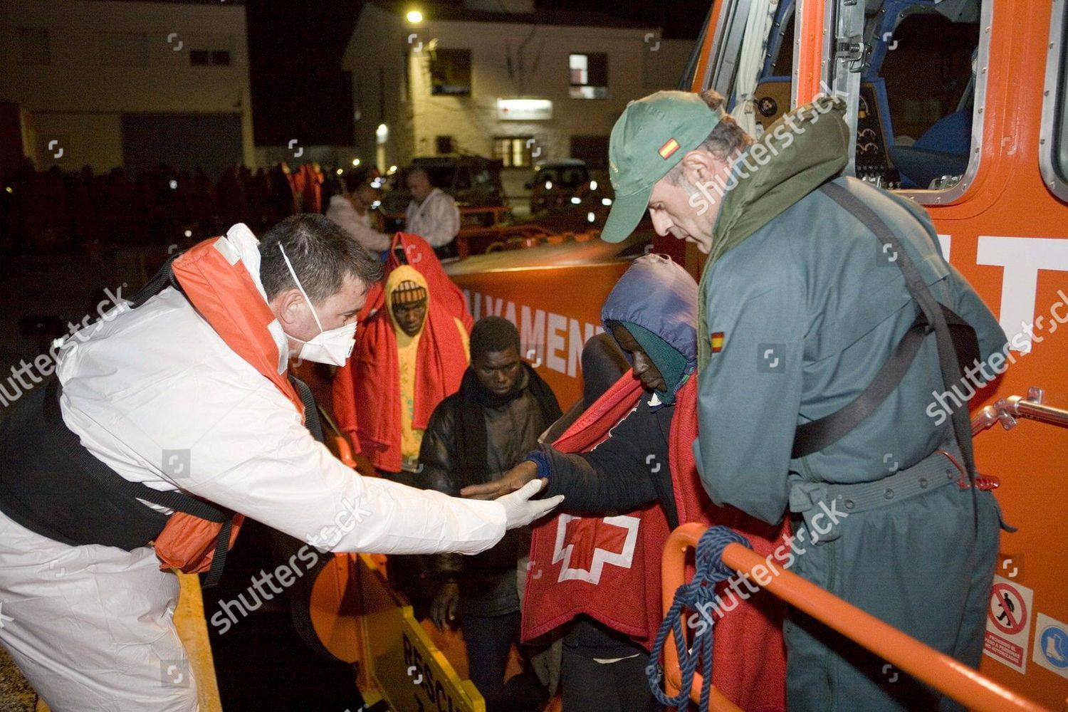 Emergency Sea Rescue Members Help Man Editorial Stock Photo Stock