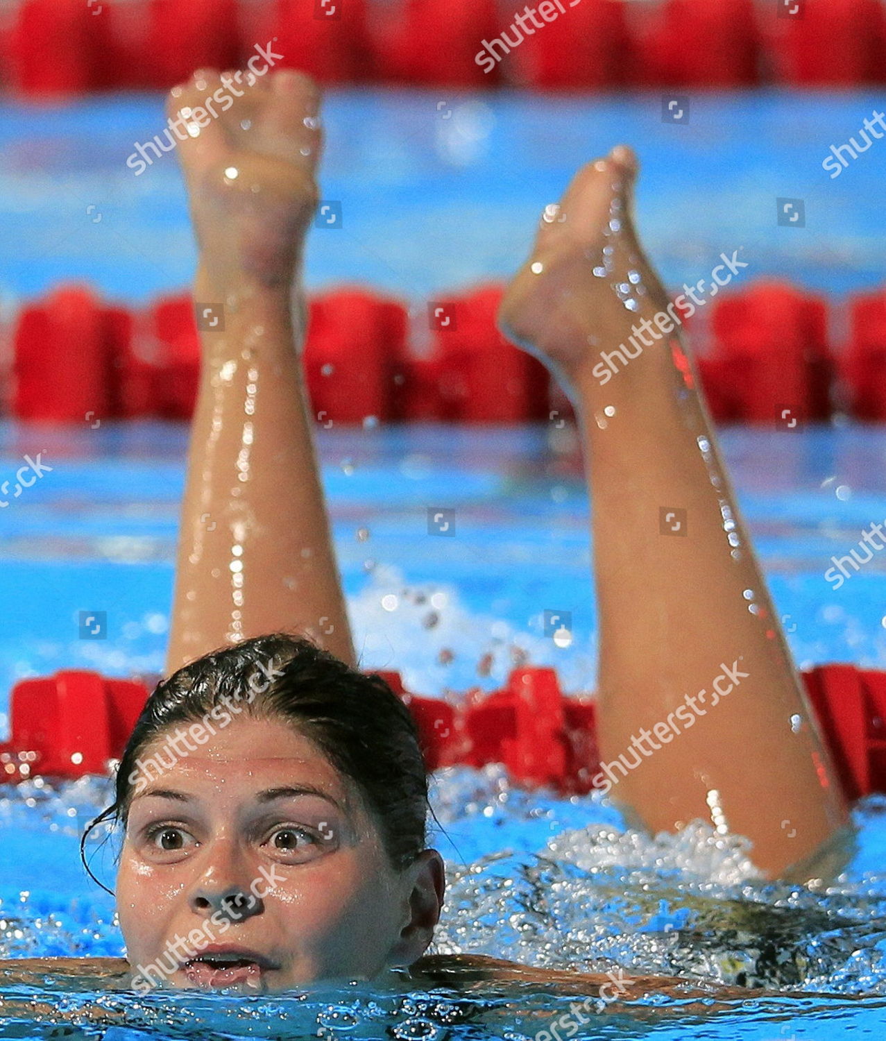 Danish Swimmer Lotte Friis Celebrates Silver Editorial Stock Photo