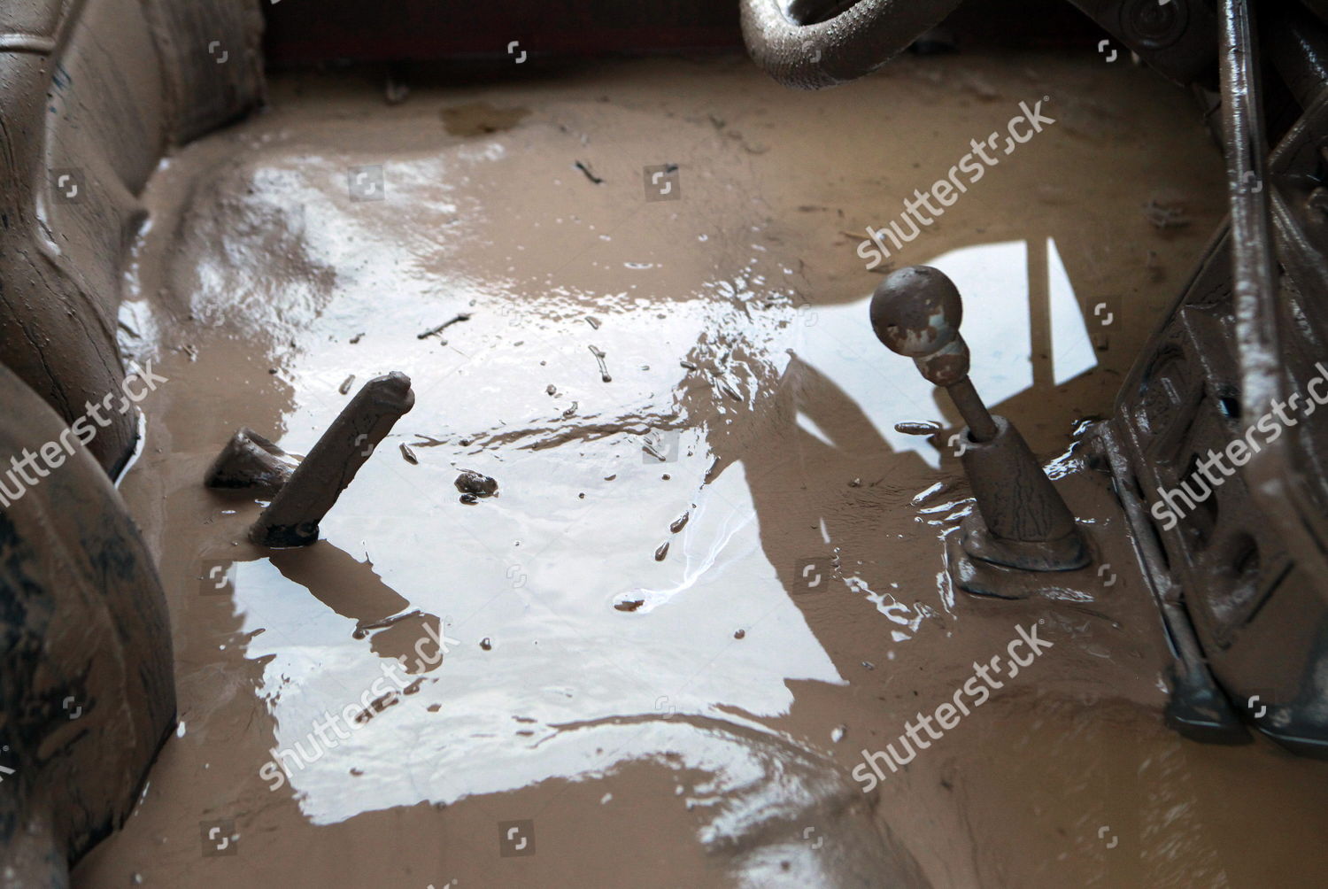 Inside Car Filled Mud Water After Editorial Stock Photo - Stock Image ...