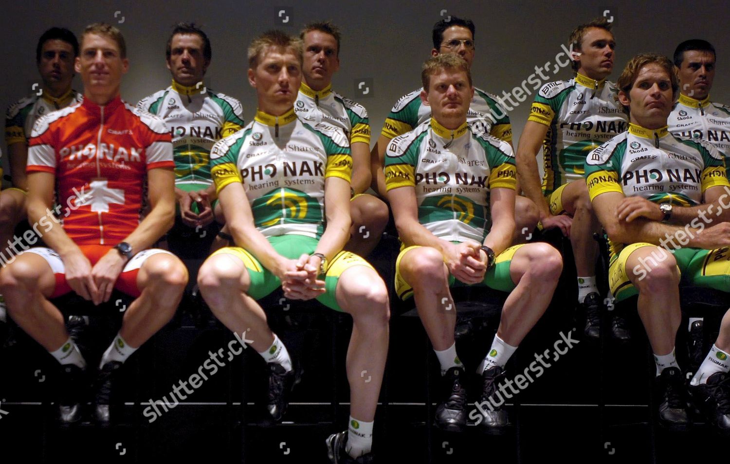 Maillot Cycliste Vintage Phonak, Blanc/vert, Taille XL, Manches Courtes