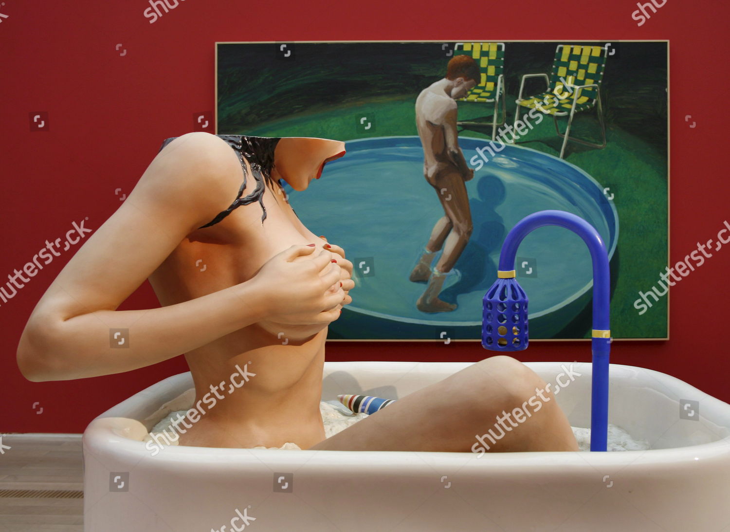 Sculpture Jeff Koons Titled Woman Tub Front Editorial Stock