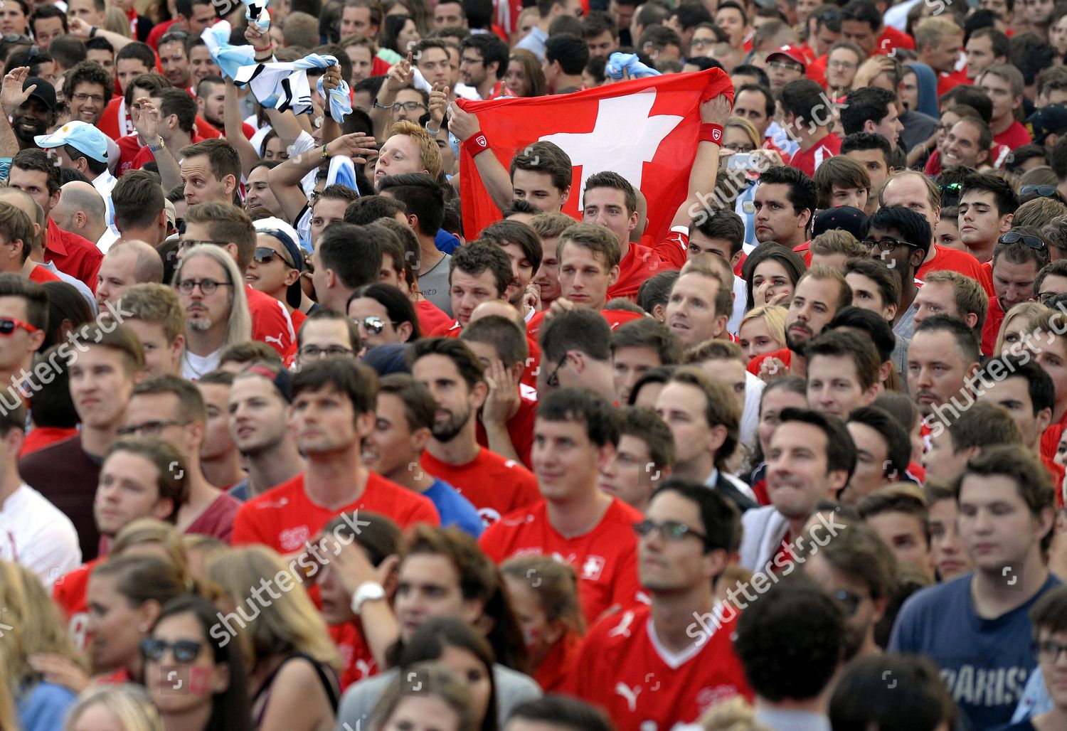 Swiss Soccer Fans React While Watching Editorial Stock Photo Stock Image Shutterstock