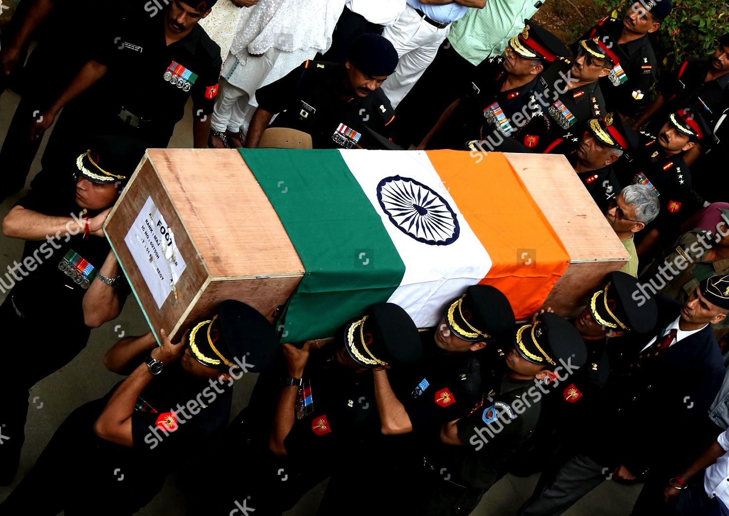 Indian Army Officers Carry Coffin Body Editorial Stock Photo - Stock ...