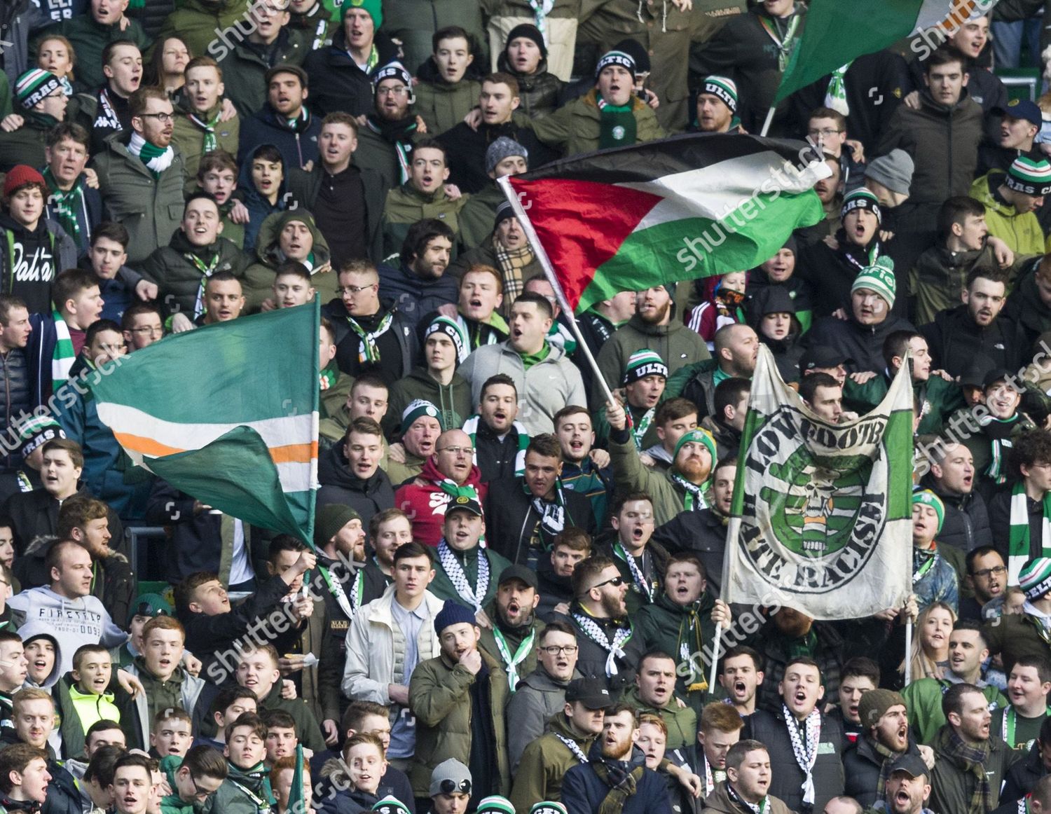 Celtic Fans Green Brigade Display Palestinian Editorial Stock Photo ...