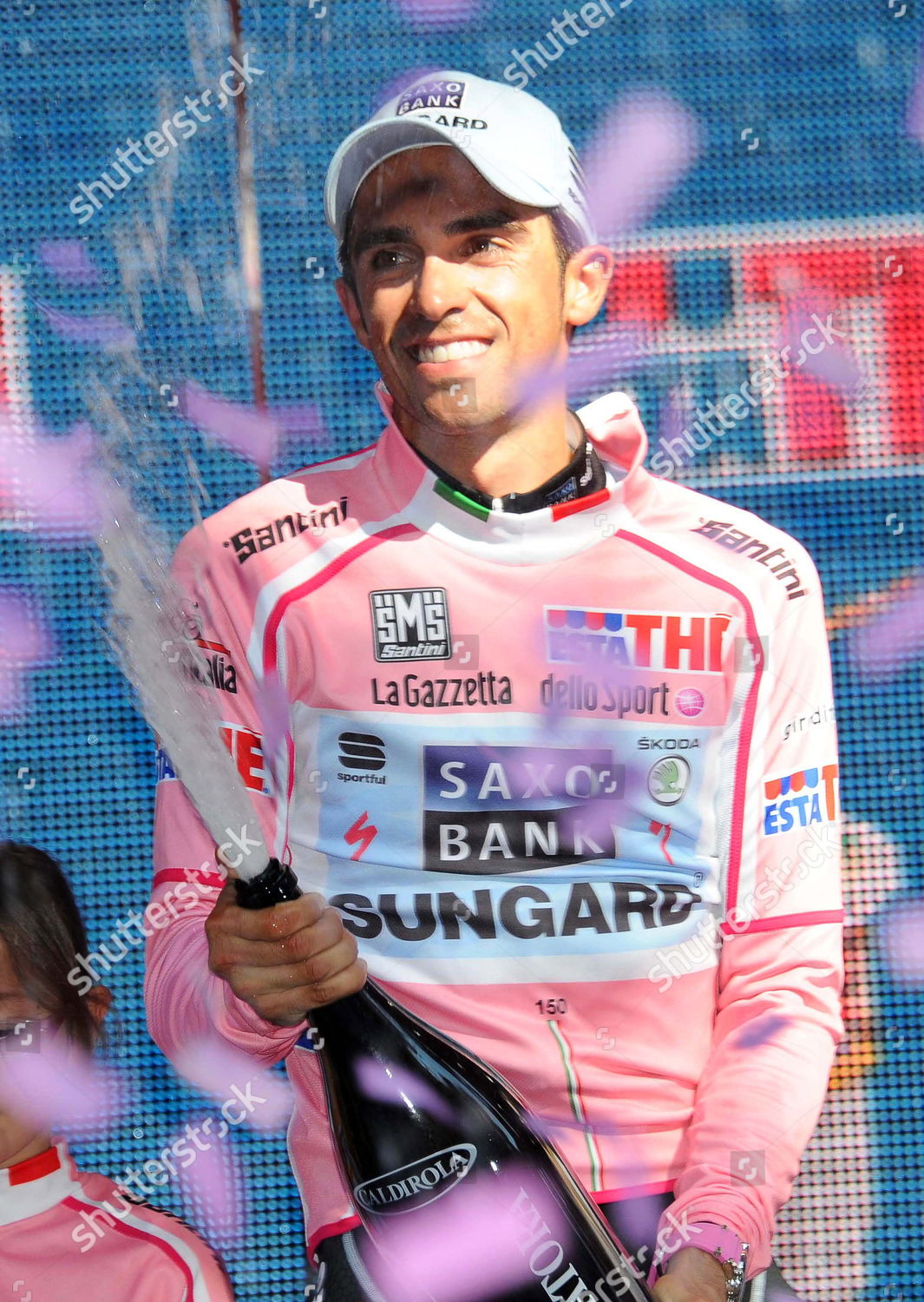 Spanish Cyclist Alberto Contador Saxo Bank Team Editorial Stock